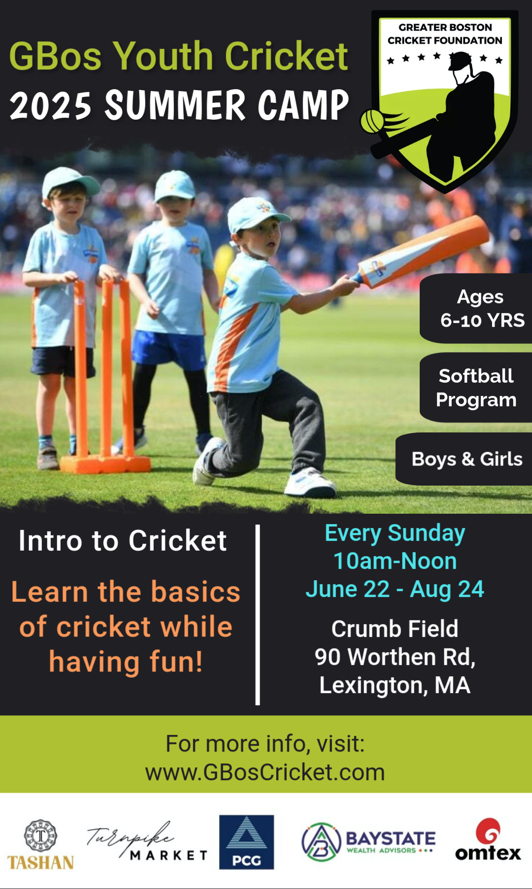 '25 Summer: GBos Youth Intro to Cricket