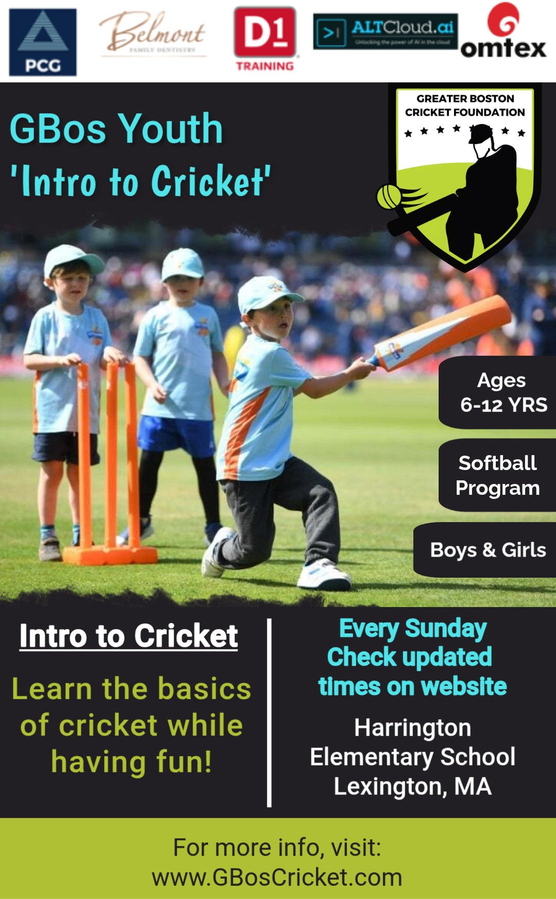 2026 Fall: GBos Youth Intro to Cricket